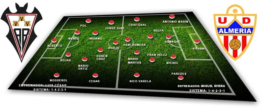 posibles alineaciones ALMERÍA B-ALBACETE