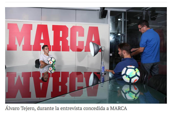 Imagen de la entrevista del Marca a Álvaro Tejero