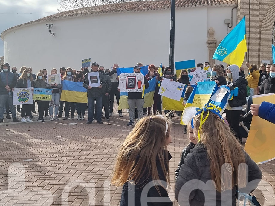 Imagen de archivo de una concentración de ciudadanos ucranianos residentes en Albacete para condenar la invasión rusa.
